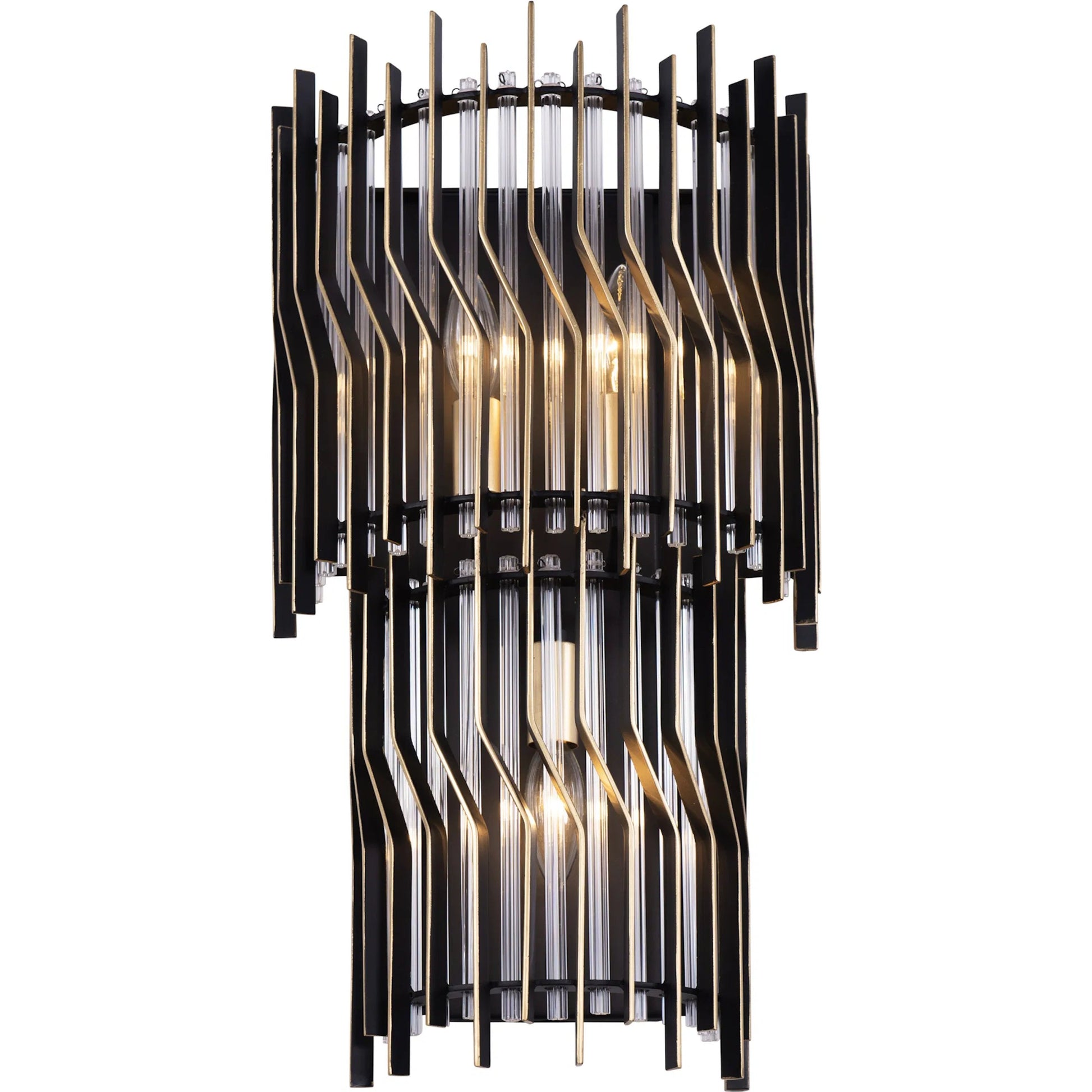 Park Row Tier Sconce by Varaluz in matte black, french gold. Made from unique in a modern style.