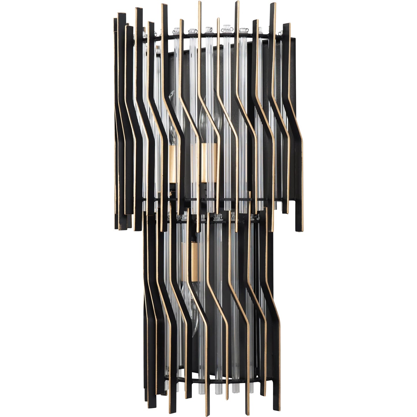 004 SI-2445116 | Additional Silo | Park Row Tier Sconce by Varaluz in matte black, french gold. Made from unique in a modern style.