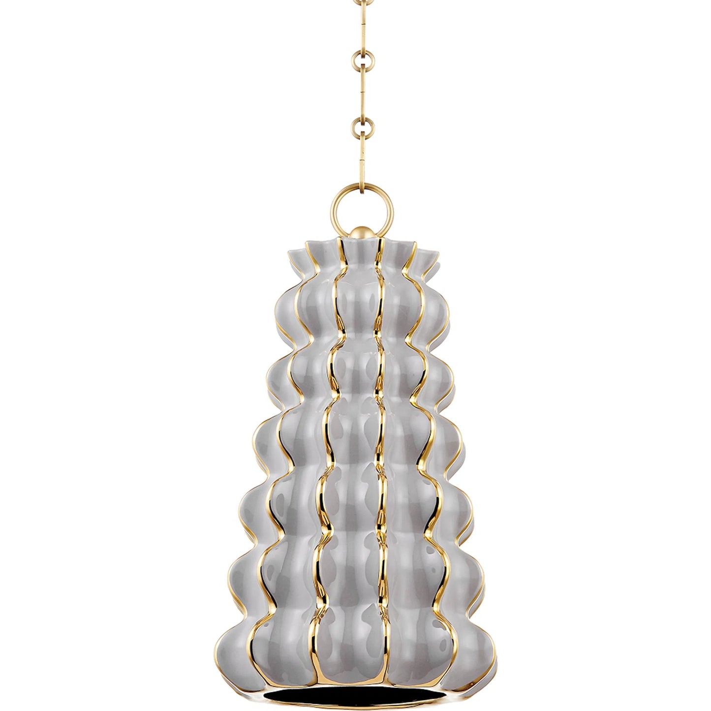 003 SI-2029943 | Primary Silo | Esperanza Pendant by Corbett in ceramic gloss gray. Made from ceramic in a modern style.