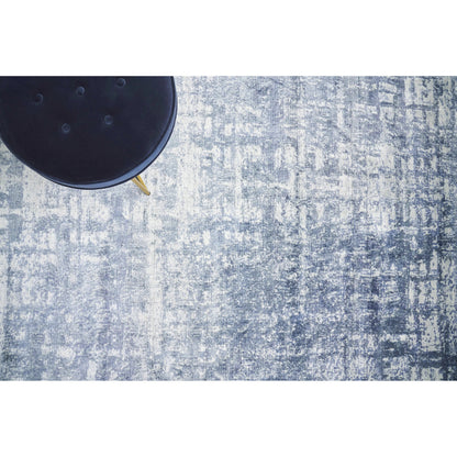 Antolini 3940 Rug by Exquisite Rugs in blue, ivory, gray. Made from bamboo silk in a unique style.