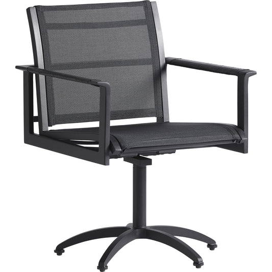 South Beach Swivel Rocker Dining Chair by Tommy Bahama Outdoor in carbon. Made from unique in a modern style.