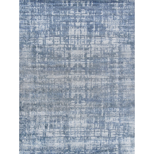 Antolini 3940 Rug by Exquisite Rugs in blue, ivory, gray. Made from bamboo silk in a unique style.