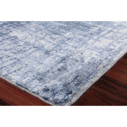 Antolini 3940 Rug by Exquisite Rugs in blue, ivory, gray. Made from bamboo silk in a unique style.
