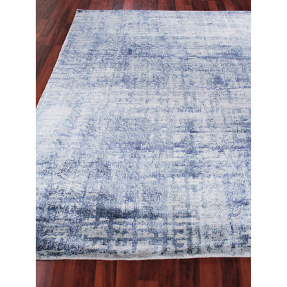 Antolini 3940 Rug by Exquisite Rugs in blue, ivory, gray. Made from bamboo silk in a unique style.