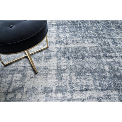 Antolini 3940 Rug by Exquisite Rugs in blue, ivory, gray. Made from bamboo silk in a unique style.