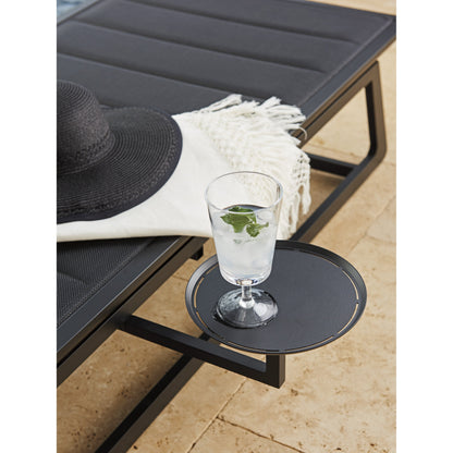 South Beach Chaise Lounge Chair by Tommy Bahama Outdoor in dark gray. Made from unique in a coastal style.