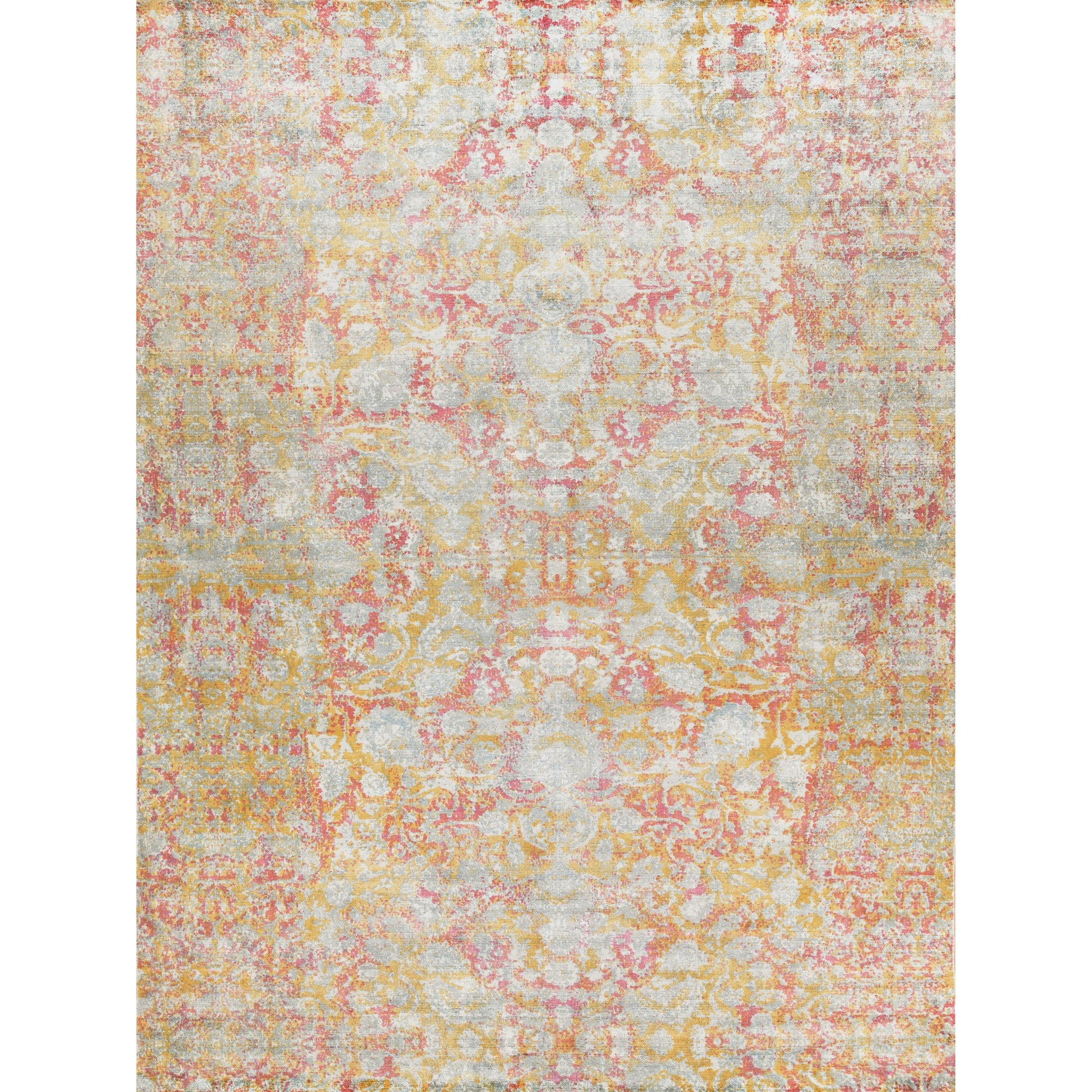 Antolini 3942 Rug by Exquisite Rugs in green, rust. Made from bamboo silk in a unique style.