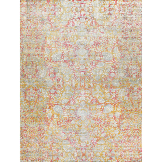 Antolini 3942 Rug by Exquisite Rugs in green, rust. Made from bamboo silk in a unique style.