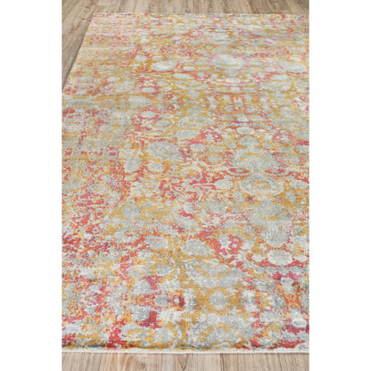 Antolini 3942 Rug by Exquisite Rugs in green, rust. Made from bamboo silk in a unique style.