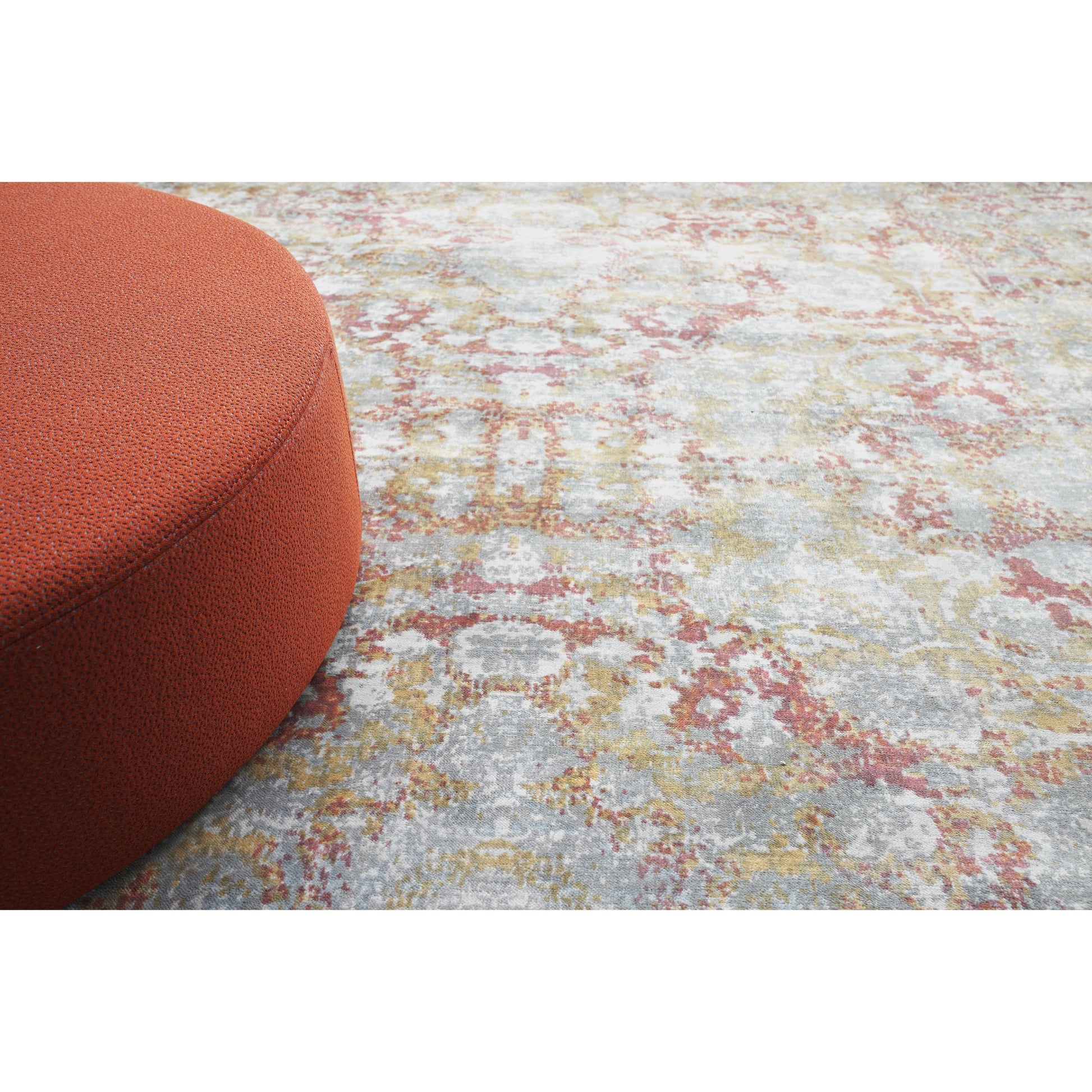 Antolini 3942 Rug by Exquisite Rugs in green, rust. Made from bamboo silk in a unique style.