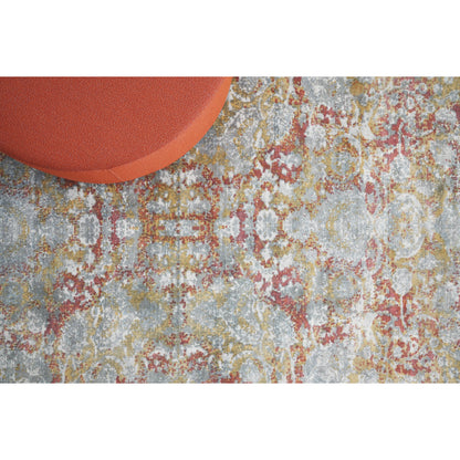 Antolini 3942 Rug by Exquisite Rugs in green, rust. Made from bamboo silk in a unique style.