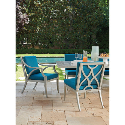 Silver Sands Dining Table by Tommy Bahama Outdoor in gray oyster shell. Made from unique in a modern style.
