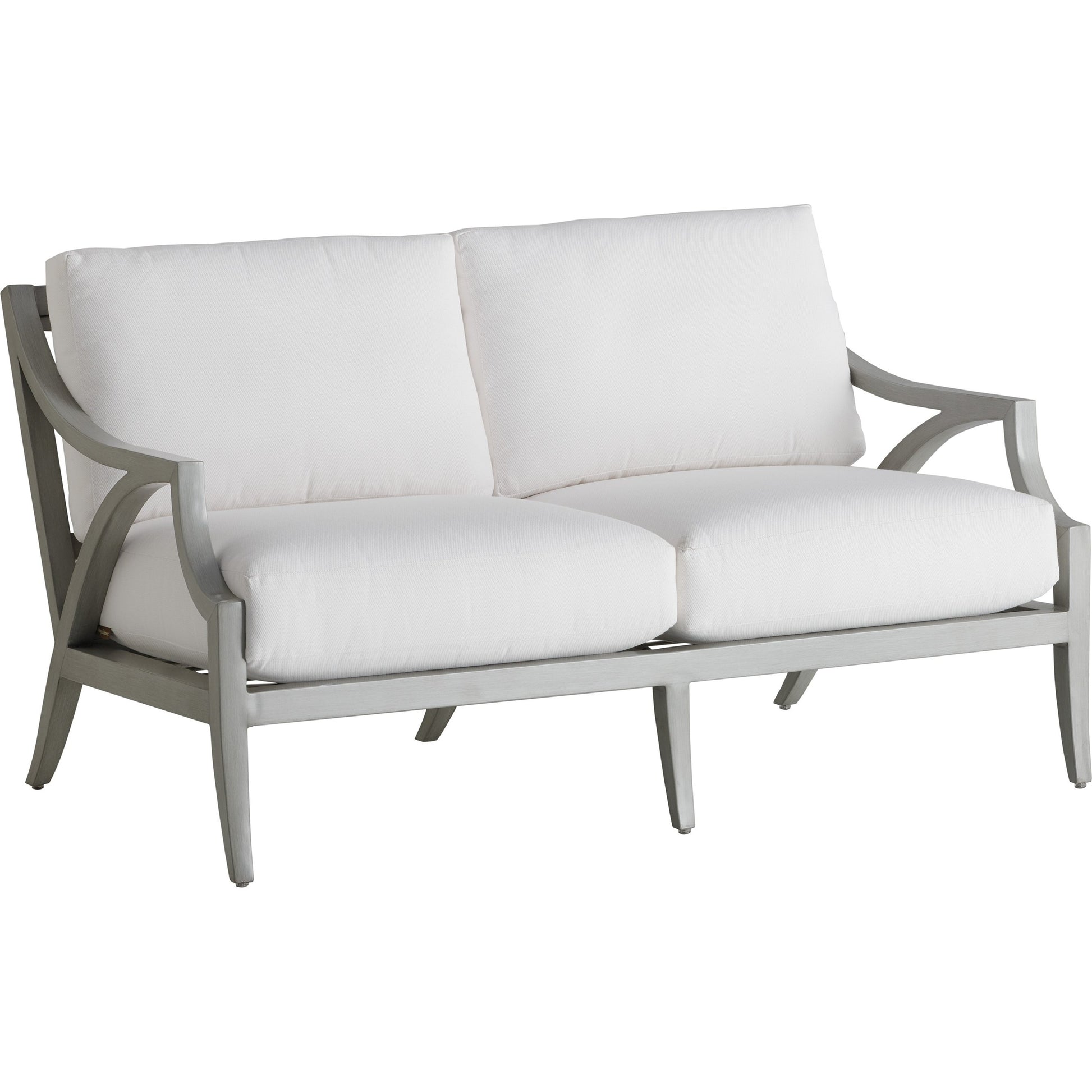 Silver Sands Loveseat by Tommy Bahama Outdoor in gray oyster shell. Made from unique in a transitional style.