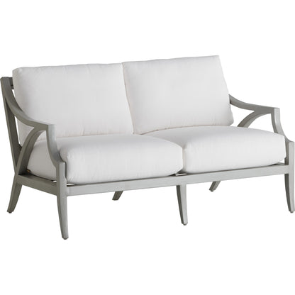 Silver Sands Loveseat by Tommy Bahama Outdoor in gray oyster shell. Made from unique in a transitional style.