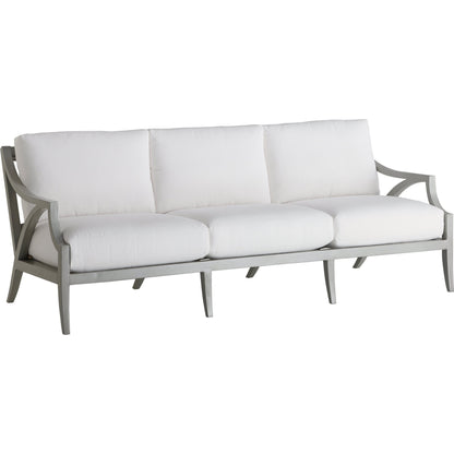 Silver Sands Sofa by Tommy Bahama Outdoor in gray oyster shell. Made from unique in a transitional style.