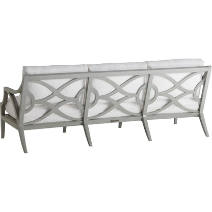 Silver Sands Sofa by Tommy Bahama Outdoor in gray oyster shell. Made from unique in a transitional style.