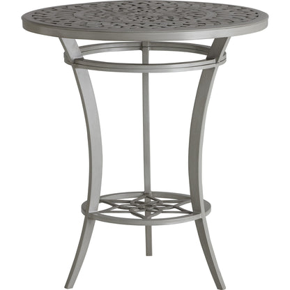 Silver Sands Adjustable Bistro Table by Tommy Bahama Outdoor in gray oyster shell. Made from unique in a transitional style.