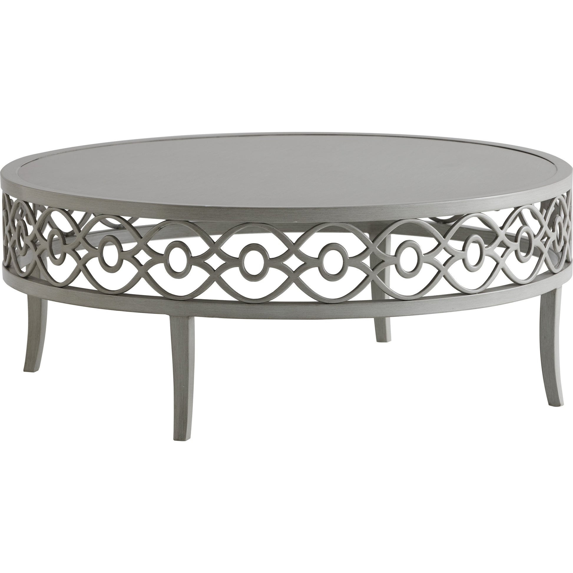 Silver Sands Cocktail Table by Tommy Bahama Outdoor in gray oyster shell. Made from unique in a transitional style.