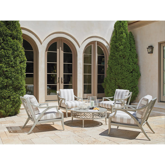 Silver Sands Cocktail Table by Tommy Bahama Outdoor in gray oyster shell. Made from unique in a transitional style.