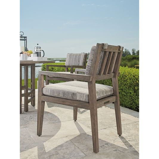 La Jolla Dining Arm Chair by Tommy Bahama Outdoor in vintage. Made from unique in a transitional style.