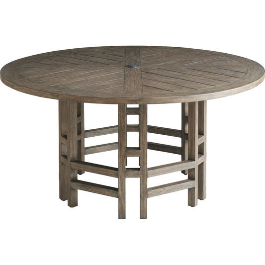 La Jolla Round Dining Table by Tommy Bahama Outdoor in vintage. Made from unique in a transitional style.