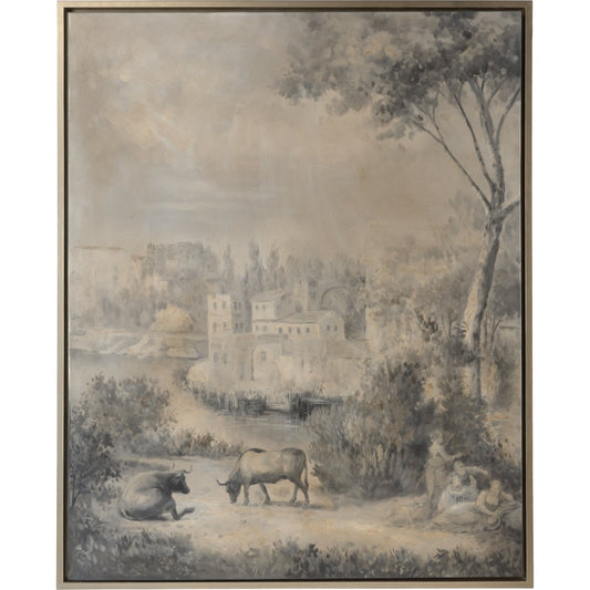 Chateau Lamonte by Wildwood in silver. Made from oil on canvas, wood in a transitional style.