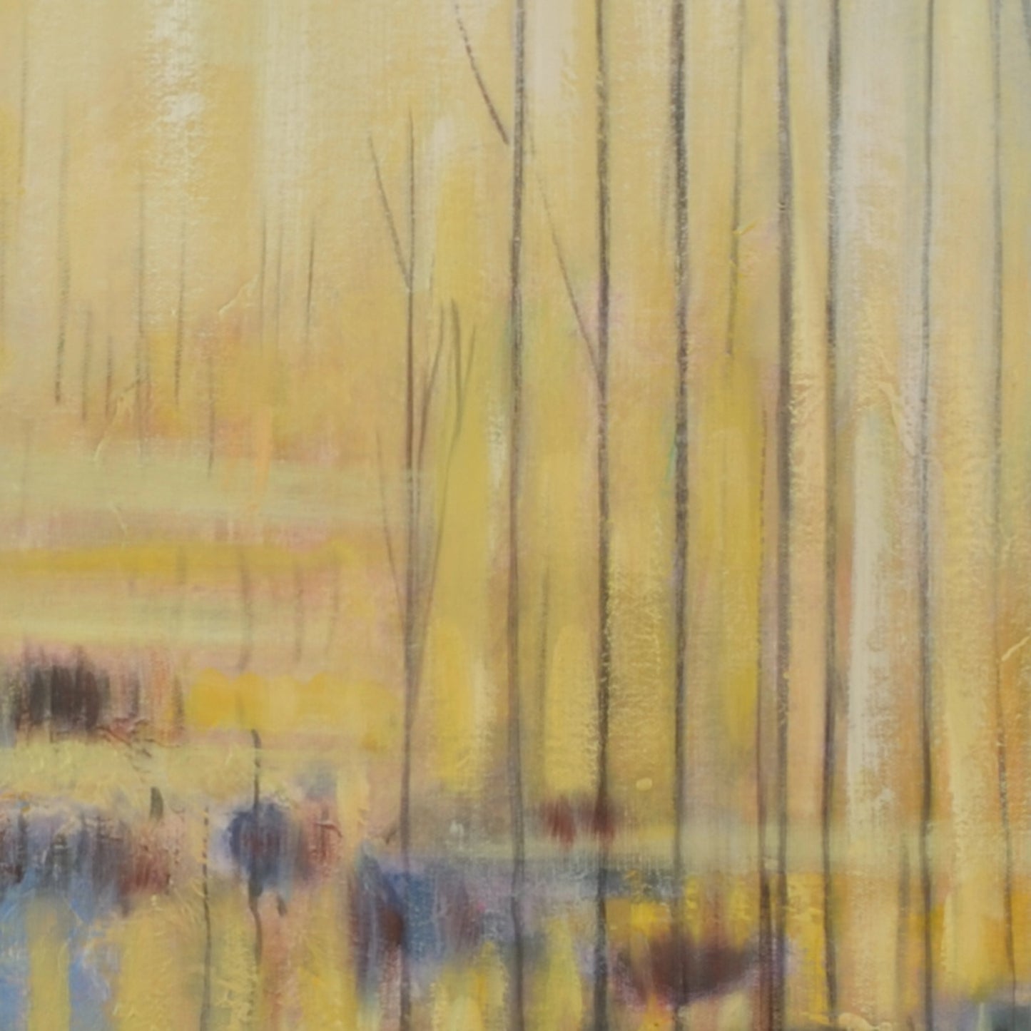 002 SR-386442 | Closeup | Spring Lake by Wildwood in gold. Made from oil on canvas, wood in a modern style.