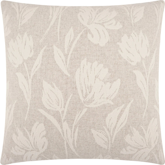 Laurel Pillow by DV Kap Home in ivory. Made from 45% rayon, 38% cotton, 17% linen in a modern style.