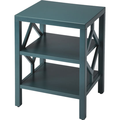 Halcyon Teal End Table by Butler Specialty Company in blue and butler loft. Made from bayur wood solids, mdf in a modern style.
