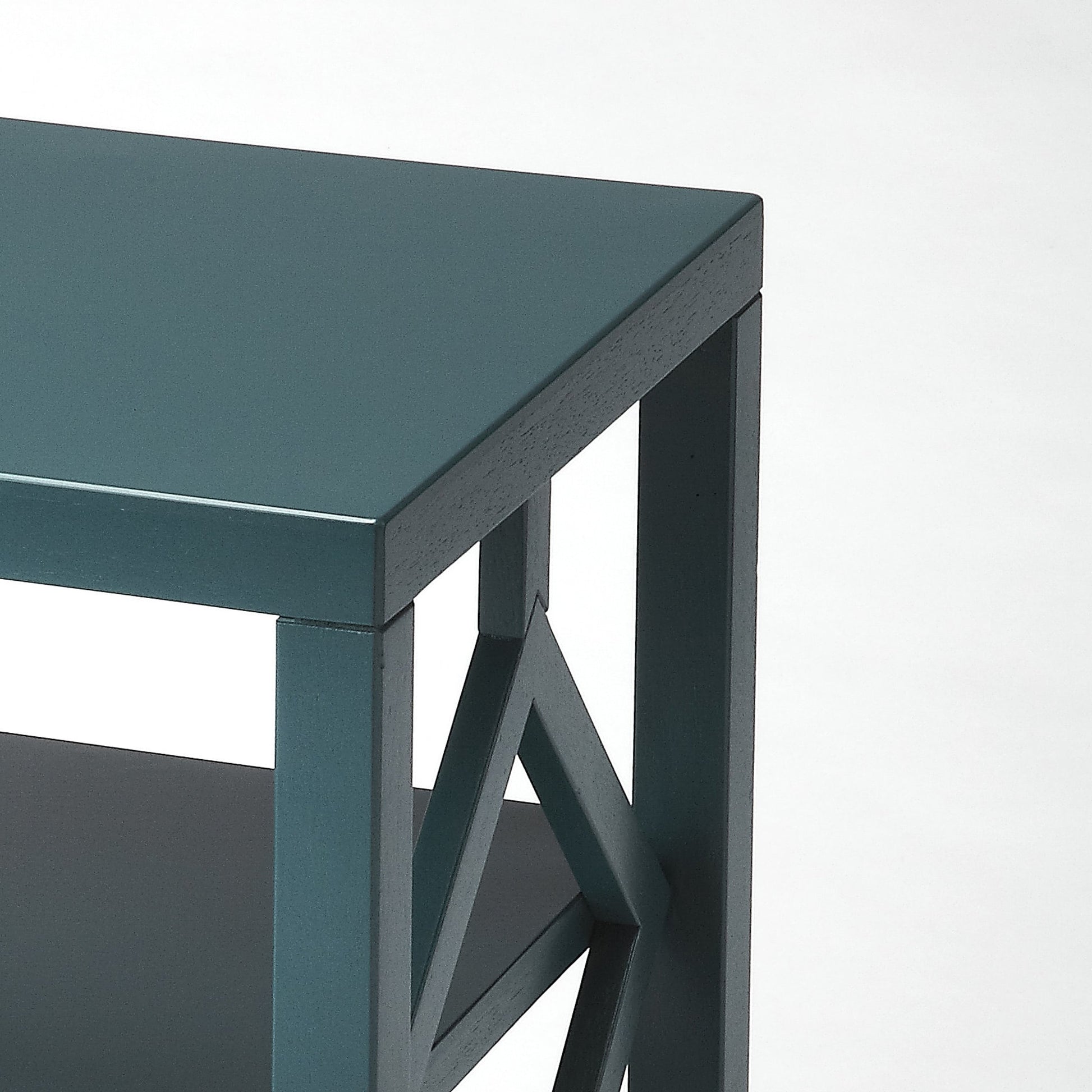 Halcyon Teal End Table by Butler Specialty Company in blue and butler loft. Made from bayur wood solids, mdf in a modern style.