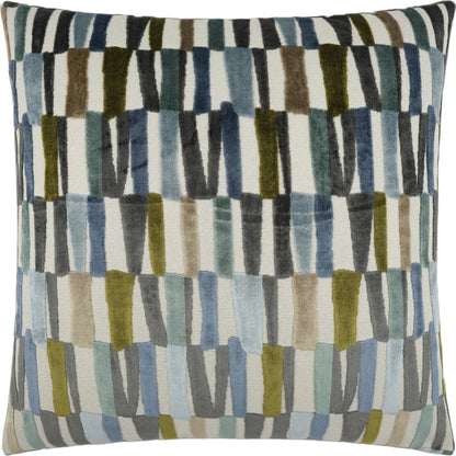Strata Throw Pillow by DV Kap Home in indigo. Made from 52% rayon, 48% polyester in a modern style.