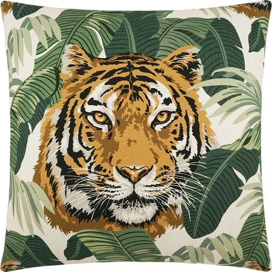 Tiger King Throw Pillow by DV Kap Home in green. Made from 100% cotton in a modern style.