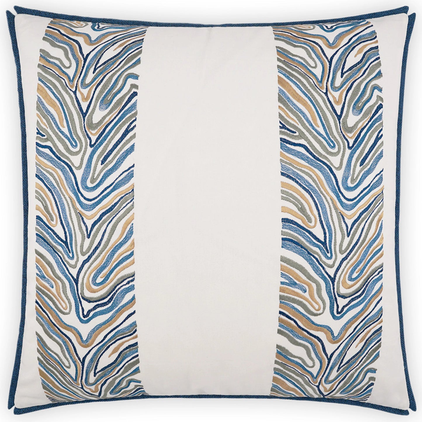 001 SI-2027539 | Primary Silo | Blue Jungle Pillow by DV Kap Home in blue. Made from 100% cotton in a coastal style.