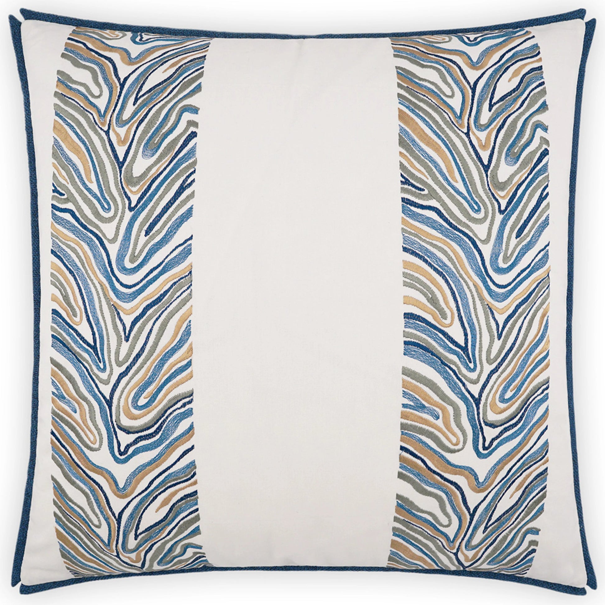 Blue Jungle Pillow by DV Kap Home in blue. Made from 100% cotton in a coastal style.