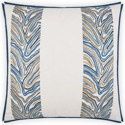 Blue Jungle Pillow by DV Kap Home in blue. Made from 100% cotton in a coastal style.