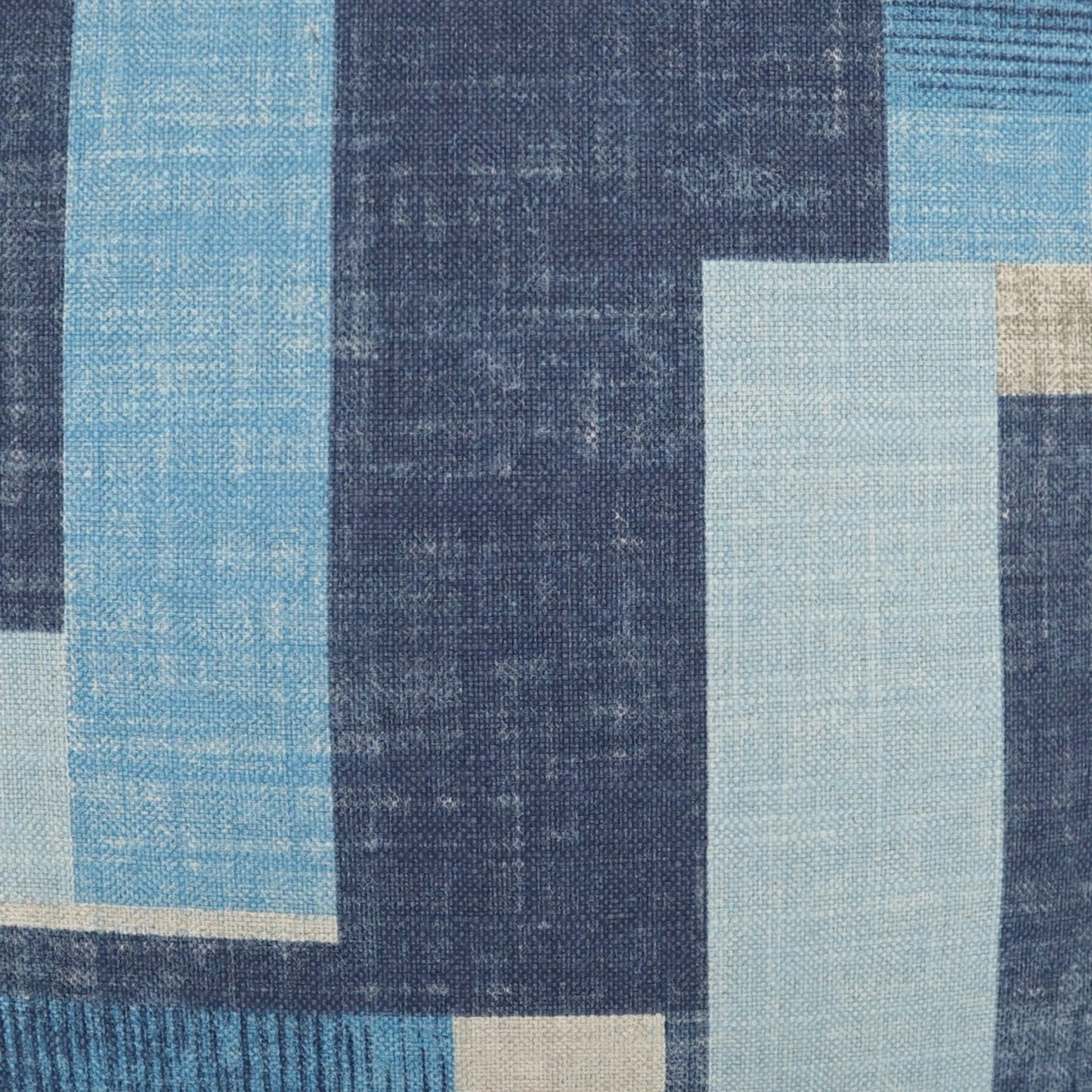 002 SI-2027764 | Closeup | Duplex Pillow by DV Kap Home in blue. Made from 75% cotton, 25% linen in a modern style.