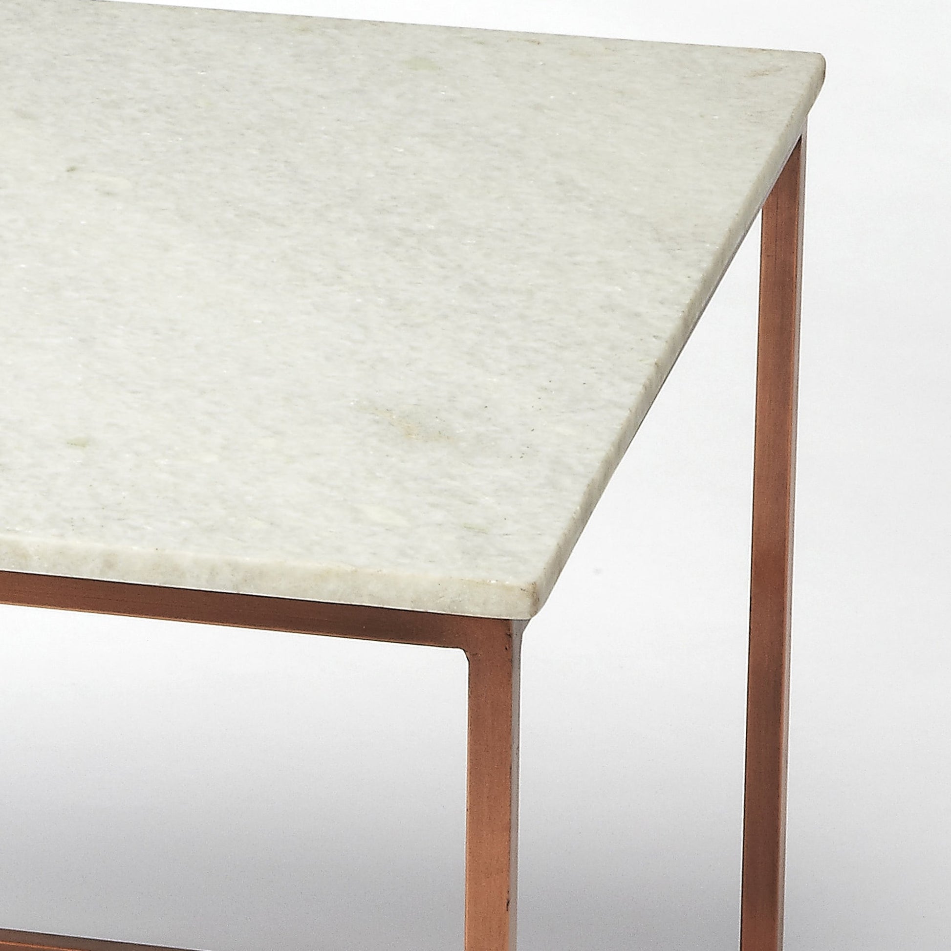 Holland Marble & Metal Coffee Table by Butler Specialty Company in copper and marble, metal. Made from iron, marble in a modern style.