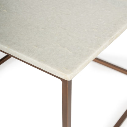 Holland Marble & Metal Coffee Table by Butler Specialty Company in copper and marble, metal. Made from iron, marble in a modern style.