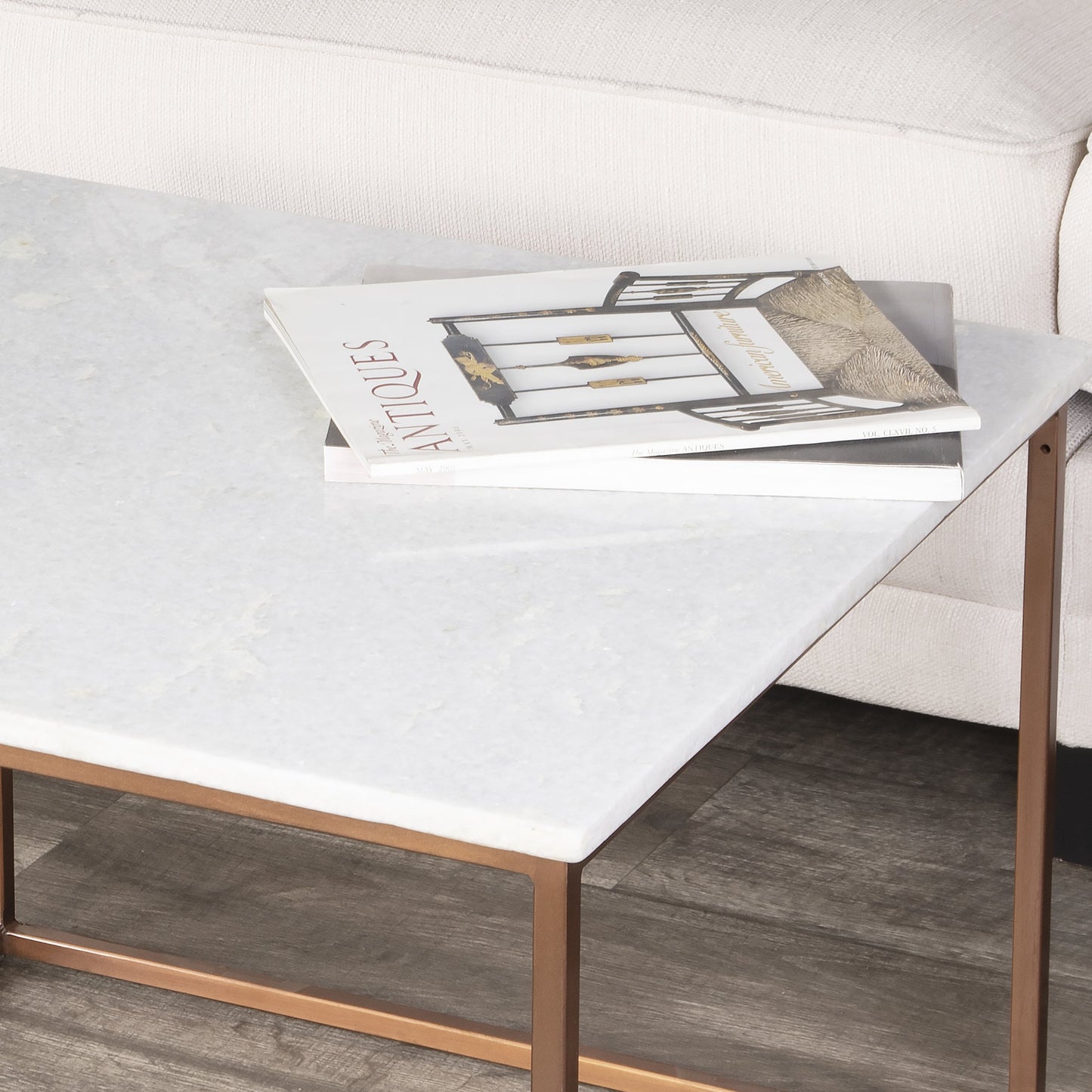 006 S-242629 | Additional Silo | Holland Marble & Metal Coffee Table by Butler Specialty Company in copper and marble, metal. Made from iron, marble in a modern style.