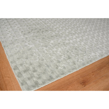 Monroe Silk 3972 Rug by Exquisite Rugs in light green. Made from bamboo silk in a unique style.