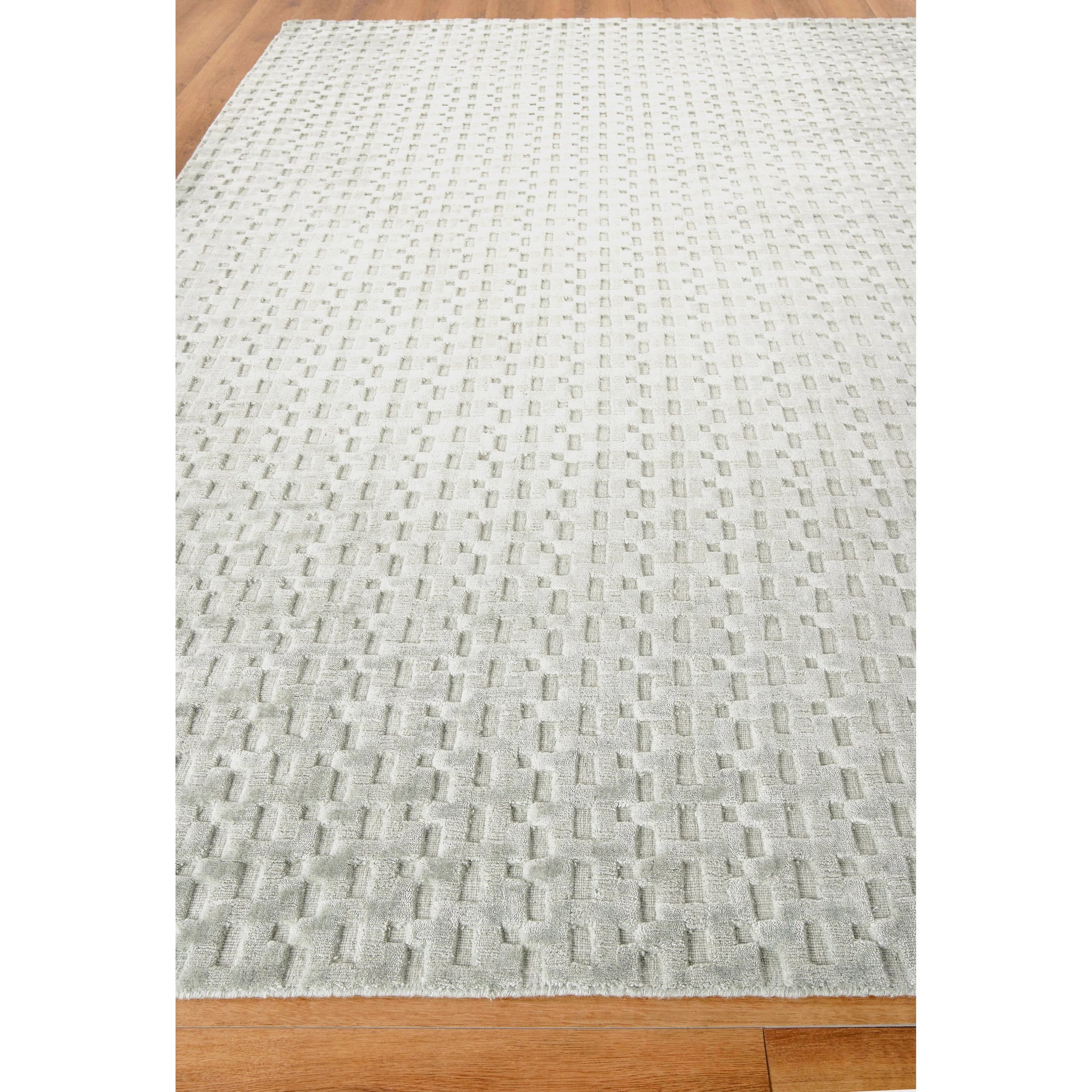 Monroe Silk Rug - Light Green by Exquisite Rugs in light green. Made from bamboo silk in a unique style.