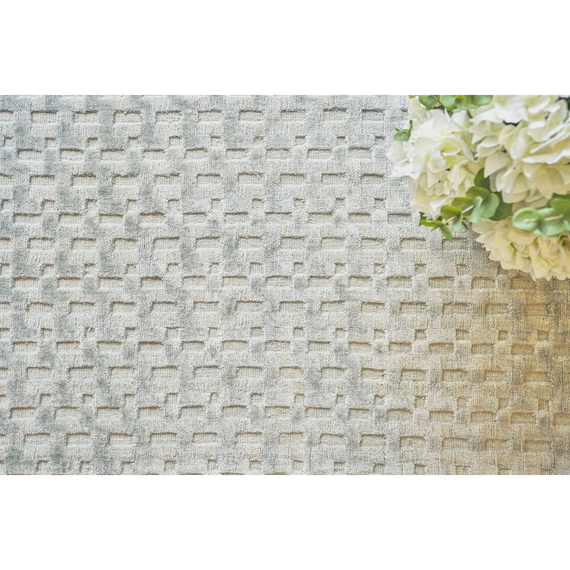 Monroe Silk Rug - Light Green by Exquisite Rugs in light green. Made from bamboo silk in a unique style.