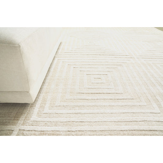 Castelli 3973 Rug by Exquisite Rugs in light beige. Made from bamboo silk, cotton in a unique style.