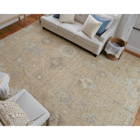 Grafton Traditional Ikat Rug - GFT69F8F by Feizy in tan, gray, ivory. Made from wool in a unique style.