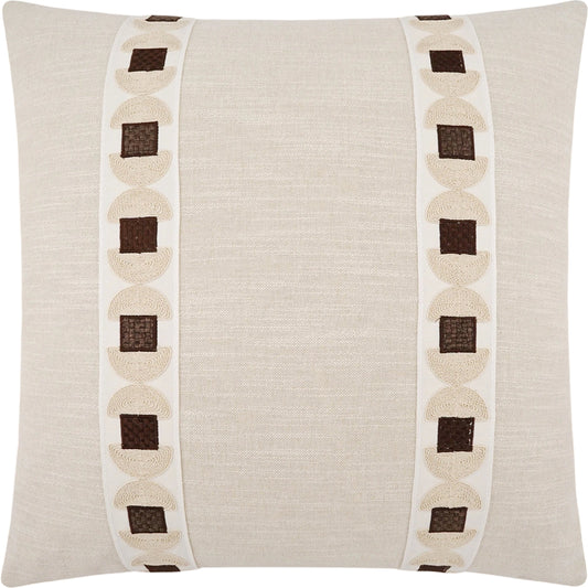 Demeter Pillow by DV Kap Home in tan/taupe. Made from 100% cotton in a modern style.