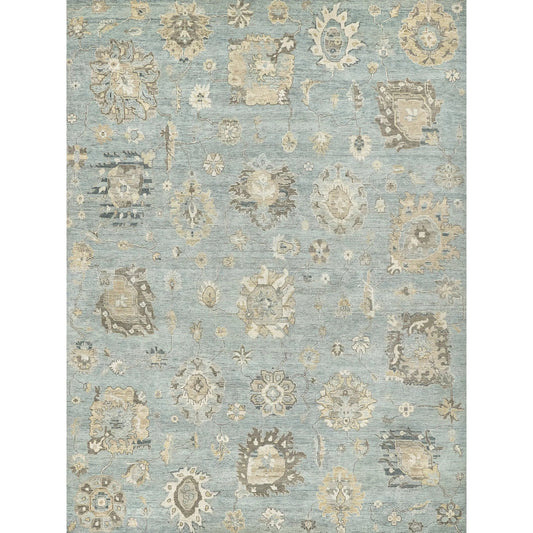 Heirloom 3983 Rug by Exquisite Rugs in light blue, gold. Made from new zealand wool in a unique style.