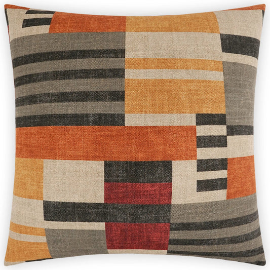 District Pillow by DV Kap Home in multi. Made from 75% cotton, 25% linen in a unique style.
