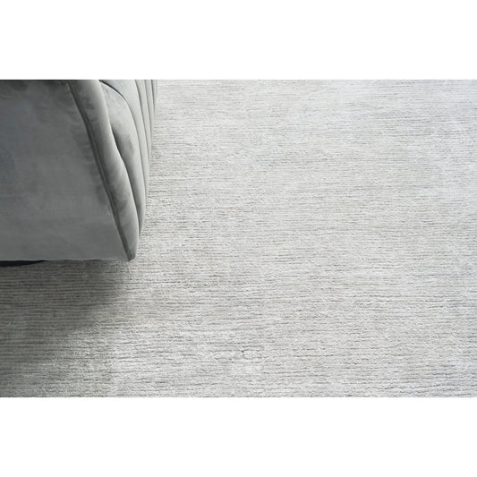 Crush Rug - Silver by Exquisite Rugs in silver. Made from bamboo silk in a unique style.