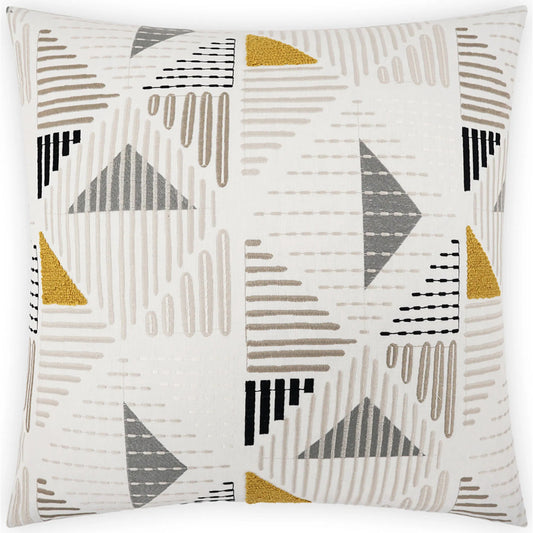 Geoscape Pillow by DV Kap Home in white, yellow. Made from 52% cotton, 48% polyester in a unique style.