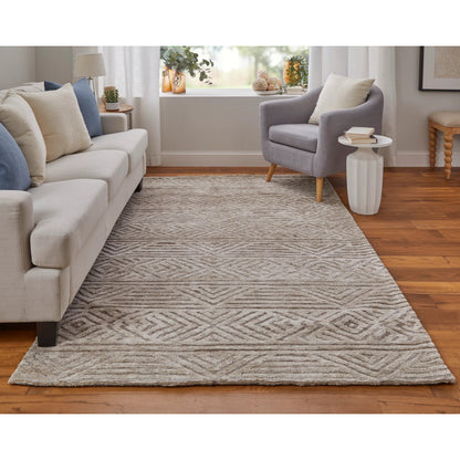 Colton Geometric Rug - 8791F by Feizy in tan, ivory, brown. Made from polyester in a unique style.